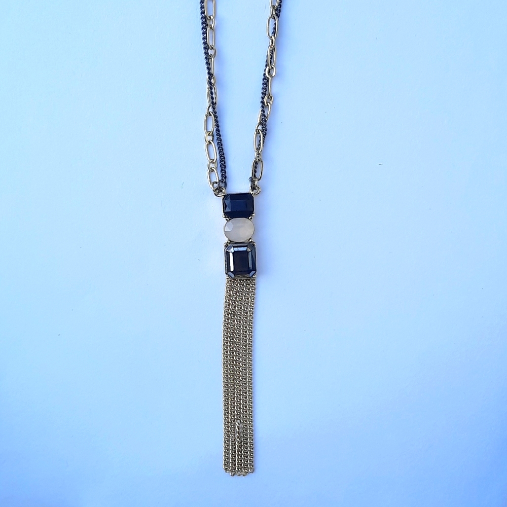Gold and black tone necklace
